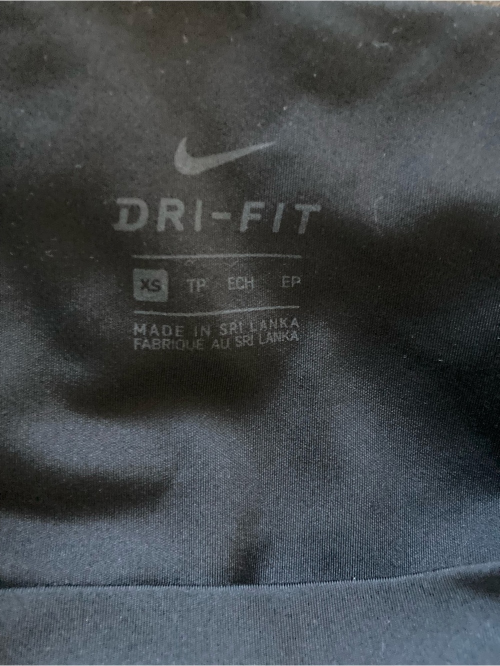 Nike dry fit black Leggings with Light Blue crocheted Side Stripe size xs - Picture 6 of 6